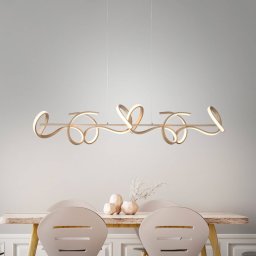 JUST LIGHT. GmbH LED pendant light Curls, brass, metal, 99 cm long, dimmable