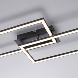 JUST LIGHT. GmbH Iven LED ceiling light, dimmable, black, 54x31cm
