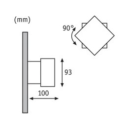 Paulmann Cybo LED outdoor wall light, 2,700 K, 10x10 cm, grey