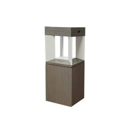 Les Jardins Teckalu LED solar pillar light sensor teak/white