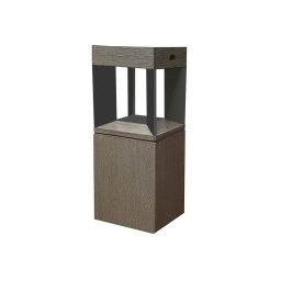 Les Jardins Teckalu LED solar pillar lamp sensor teak/black