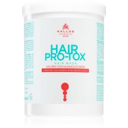 Kallos Hair Pro-Tox Mask for Fine and Damaged Hair with coconut oil, hyaluronic acid and collagen 1000 ml