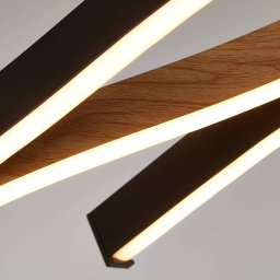 Searchlight Swirl LED pendant light black/wood