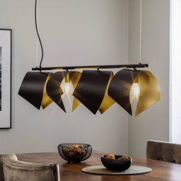 Lucande Mikolay pendant light, 4-bulb, black