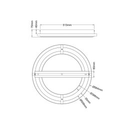 Nowa Rilas LED ceiling light, round, Ø 56 cm