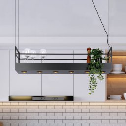 Lucide Miravelle pendant light storage space 6-bulb black