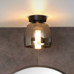 Lucide Tyler bathroom ceiling light, black/smoke grey