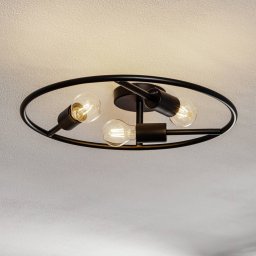 Lucande Linnard steel ceiling light, 3-bulb