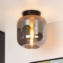 Lucide Joanet ceiling light, smoked glass, Ø 25 cm