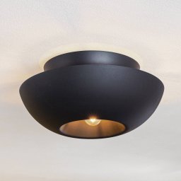 Lucande Kellina ceiling light, Ø 48 cm, black, metal