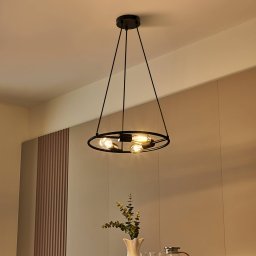 Lucande Linnard steel pendant light, 3-bulb