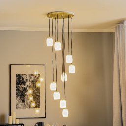 Lucande Taylan pendant light 9-bulb rondel