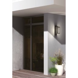 Lucande LED outdoor wall light Ferdinand, set of 2, grey, 38 cm