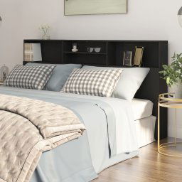 vidaXL Headboard Cabinet Black 200x19x103.5 cm