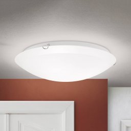 ORION Agada ceiling light, opal glass, chrome, 50 cm