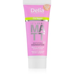 Delia Cosmetics It's Real Matt Mattifying Foundation shade 103 Warm Beige 30 ml