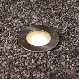 LUTEC Strata LED deck light, Ø 12 cm, aluminium, 90°, IP67