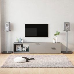 vidaXL Speaker Stands 2 pcs Black&Silver Tempered Glass 1 Pillar Design