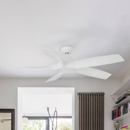 FARO BARCELONA Cocos L ceiling fan with an LED light, DC, white