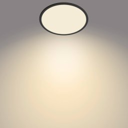 Philips SuperSlim LED ceiling lamp, IP44, Ø 29.5 cm, black