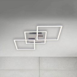 Briloner Frame LED ceiling light chrome/aluminium 76x37cm