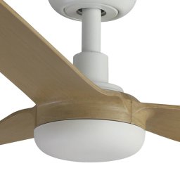 FARO BARCELONA Punt M ceiling fan, DC, white/light wood