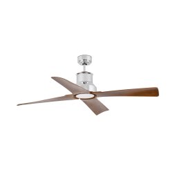 FARO BARCELONA Winche M ceiling fan LED light, IP44 chrome