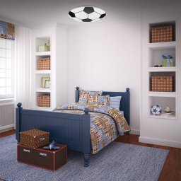 Briloner Football LED ceiling light, black/white, Ø 27.5 cm