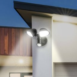 Telefunken LED sensor outdoor wall spotlight Bilbao 2-bulb black