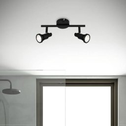 Briloner Flamo LED downlight IP44 2-bulb adjustable black