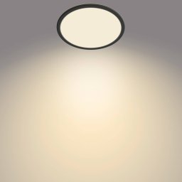 Philips SuperSlim LED ceiling lamp, IP44, Ø 24.5 cm, black