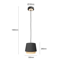 Lindby Ananya pendant light 1-bulb metal wood