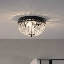 Markslöjd Etienne ceiling lamp glass crystals Ø 25 cm black