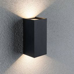 Paulmann Flame wall lamp 2-bulb 22 cm anthracite