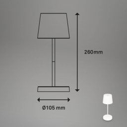 Briloner Piha LED table lamp with rechargeable battery, white