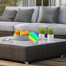 Briloner LED table lamp Smal, chrome, RGBW, plastic, 7 cm