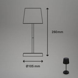 Briloner Piha LED table lamp with rechargeable battery, black
