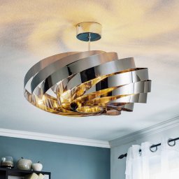 Euluna Vento ceiling light, chrome nickel-coloured, Ø 60 cm, metal