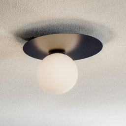 SIGMA Ceiling light Firn, round, 1-bulb, black