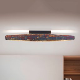 Quitani LED ceiling lamp Persida, impact metal, gold-coloured