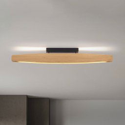 Quitani LED ceiling light Persida, 118 cm, oak, 2,700 K