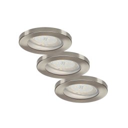 ELC Delfan LED bathroom recessed lamps, 3x, silver