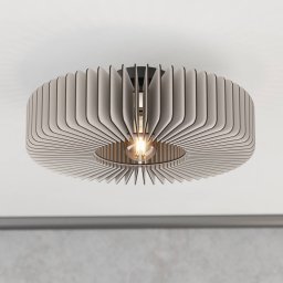 EGLO Palombaia ceiling lamp, white, Ø 50 cm, steel/wood, E27