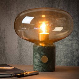 Lucide Charlize table lamp, marbled green/amber