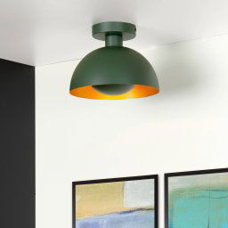 Lucide Siemon ceiling light made of steel, Ø 25 cm, green