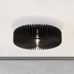 EGLO Palombaia ceiling lamp, black, Ø 50 cm, steel/wood, E27
