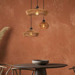 Lucide Yunkai pendant light made of paper, 3-bulb