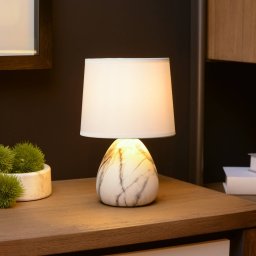 Lucide Marmo table lamp with a ceramic base, white