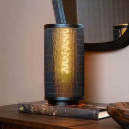 Lucide Tagalog table lamp made of bamboo, black