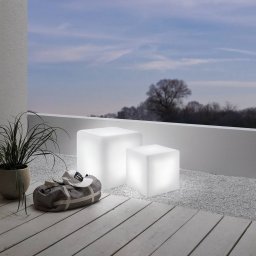 EGLO Outdoor light Bottona cube E27 white, 30 x 30cm